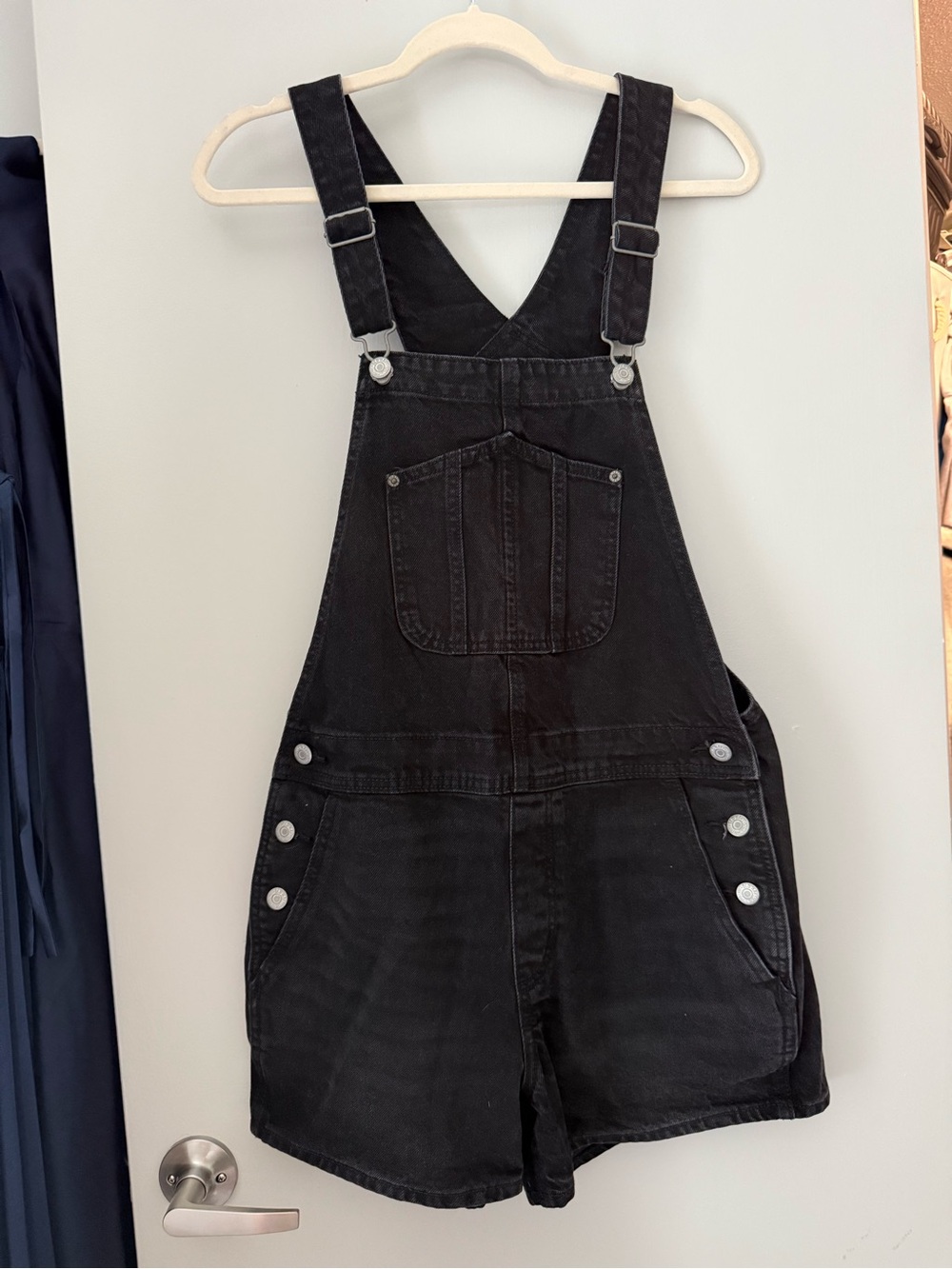 Old Navy Black Denim Short Overalls - Women's